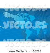 Vector of Blue Map of the Americas and Europe by AtStockIllustration