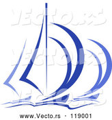 Vector of Blue Regatta Sailboats 5 by Vector Tradition SM
