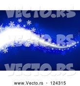 Vector of Blue Snowflake Winter Breeze Background by KJ Pargeter
