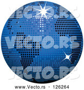 Vector of Blue Sparkly Disco Ball Globe by Elaineitalia