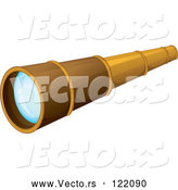 Vector of Brass Spyglass Telescope by
