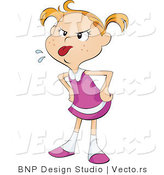 Vector of Bratty Little Girl Sticking Her Tongue out and Teasing by BNP Design Studio