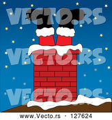 Vector of Brick Chimney on a Snowy Night by Pams Clipart