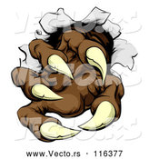 Vector of Brown Monster Claws Breaking Through Metal by AtStockIllustration