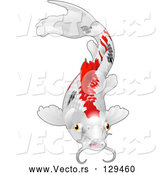 Vector of Calico Koi Fish with Red and Black Markings by AtStockIllustration