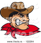 Vector of Cartoon Angry Wild West Cowboy by Vector Tradition SM