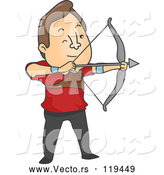 Vector of Cartoon Archer Guy Aiming an Arrow by BNP Design Studio