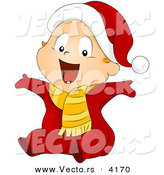 Vector of Cartoon Baby Boy Wearing a Santa Suit by BNP Design Studio