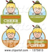 Vector of Cartoon Badges of a Happy Blond Oktoberfest German Boy by Cory Thoman