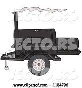 Vector of Cartoon Bbq Grill with Smoke by LaffToon