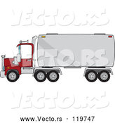 Vector of Cartoon Big Rig Tanker Truck by Djart