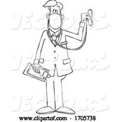 Vector of Cartoon Black and White Male Doctor Wearing a Medical Mask with Stethoscope by Djart