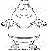 Vector of Cartoon Black and White Plump Gym Guy by Cory Thoman