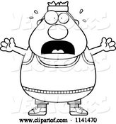 Vector of Cartoon Black and White Stressed Plump Gym Guy by Cory Thoman