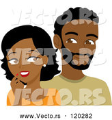 Vector of Cartoon Black Guy and Lady Looking at Each Other by Rosie Piter