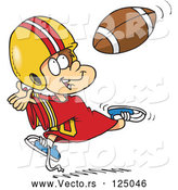 Vector of Cartoon Boy Catching a Football by Toonaday