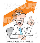 Vector of Cartoon Businessman Making a Point, Upward Trend by Johnny Sajem