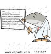 Vector of Cartoon Chemist Mole Pointing to a White Board by Toonaday