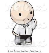 Vector of Cartoon Chinese Guy Waving Hello by Leo Blanchette