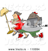 Vector of Cartoon Chubby Black Juvenile Deliquent Guy and White Lady Looting and Running with Stolen Items by Djart