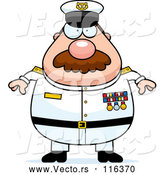 Vector of Cartoon Chubby Navy Admiral Guy by Cory Thoman