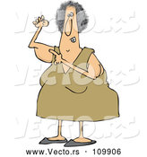 Vector of Cartoon Chubby White Lady Pointing to Her Flabby Tricep by Djart