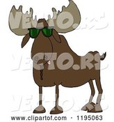 Vector of Cartoon Cool Moose Wearing Sunglasses by Djart