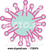 Vector of Cartoon Coronavirus Cell Mono LIne Style by Patrimonio