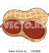 Vector of Cartoon Cracked Peanut by Hit Toon