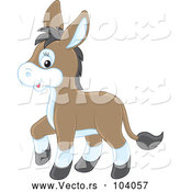 Vector of Cartoon Cute Baby Donkey by Alex Bannykh