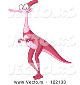 Vector of Cartoon Cute Duckbill Dinosaur Smiling by Yayayoyo