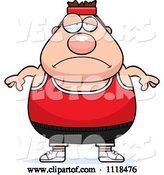 Vector of Cartoon Depressed Plump White Gym Guy by Cory Thoman