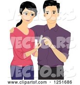 Vector of Cartoon Dissapointed Couple with a Negative Pregnancy Test by BNP Design Studio