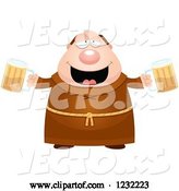 Vector of Cartoon Drunk Monk with Beer by Cory Thoman