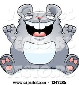 Vector of Cartoon Fat Mouse Sitting and Cheering by Cory Thoman