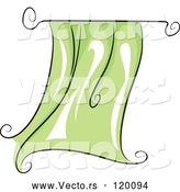 Vector of Cartoon Flapping Green Curtain by BNP Design Studio