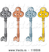 Vector of Cartoon Four Skeleton Keys by Any Vector