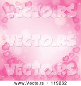 Vector of Cartoon Frame Made of Pink Hearts and Flares by Visekart
