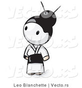 Vector of Cartoon Geisha Girl Wearing White Kimono by Leo Blanchette
