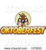 Vector of Cartoon German Oktoberfest Dachshund Dog Wearing Lederhosen by Cory Thoman