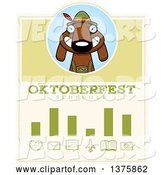 Vector of Cartoon German Oktoberfest Dachshund Dog Wearing Lederhosen Schedule Design by Cory Thoman