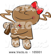 Vector of Cartoon Gingerbread Lady Smelling a Fragrance by Toonaday