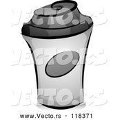 Vector of Cartoon Grayscale to Go Coffee Cup by BNP Design Studio