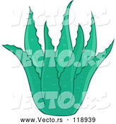 Vector of Cartoon Green Aloe Plant by Visekart