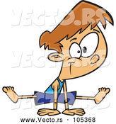 Vector of Cartoon Gymnast Boy Balanced on His Hands by Toonaday