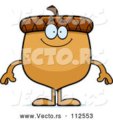 Vector of Cartoon Happy Acorn Character Smiling by Cory Thoman