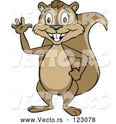 Vector of Cartoon Happy Squirrel Waving and Standing Upright by Cartoon Solutions