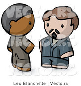 Vector of Cartoon Indian and White Guy Talking by Leo Blanchette