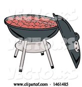 Vector of Cartoon Kettle Bbq Grill with Charcoal by LaffToon