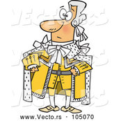 Vector of Cartoon King George in a Yellow Outfit by Toonaday